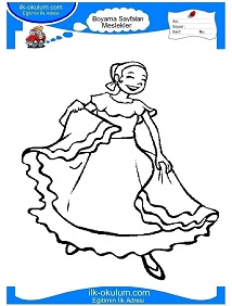 Çocuklar İçin Dansçı Boyama Sayfaları 